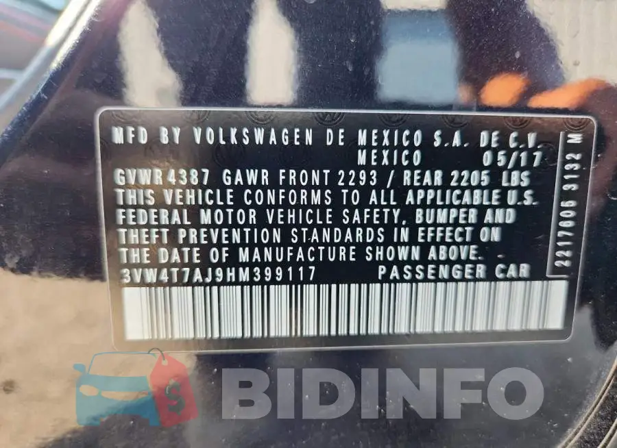 3VW4T7AJ9HM399117 Photo# 13