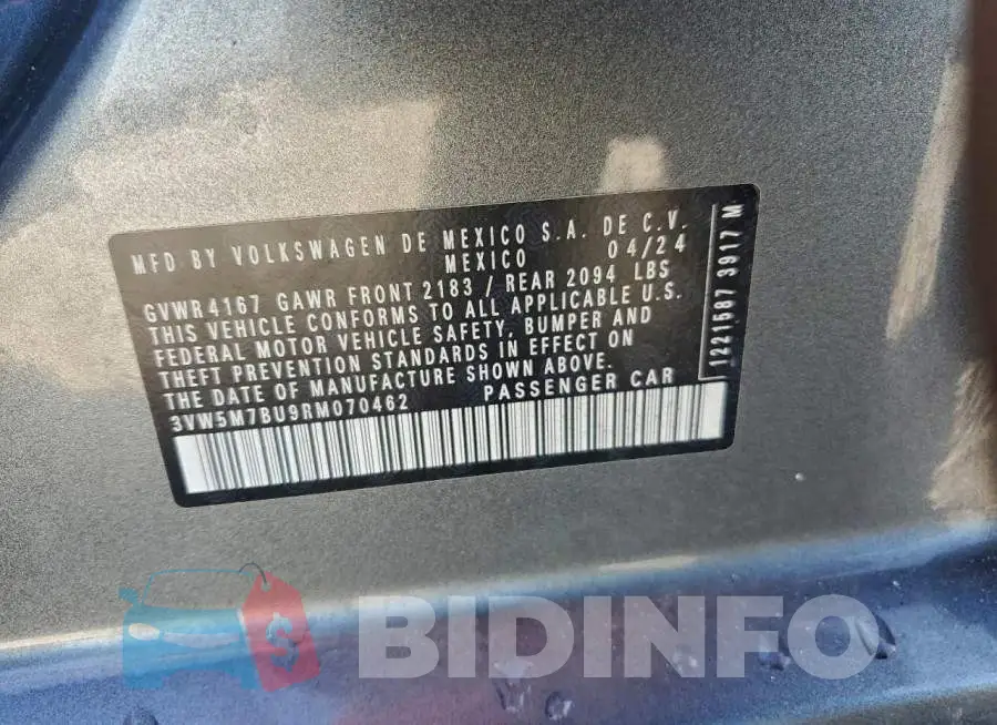 3VW5M7BU9RM070462 Photo# 12