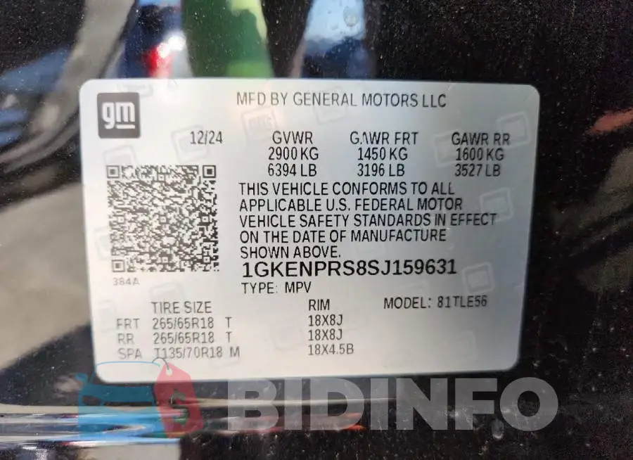 1GKENPRS8SJ159631 Photo# 14