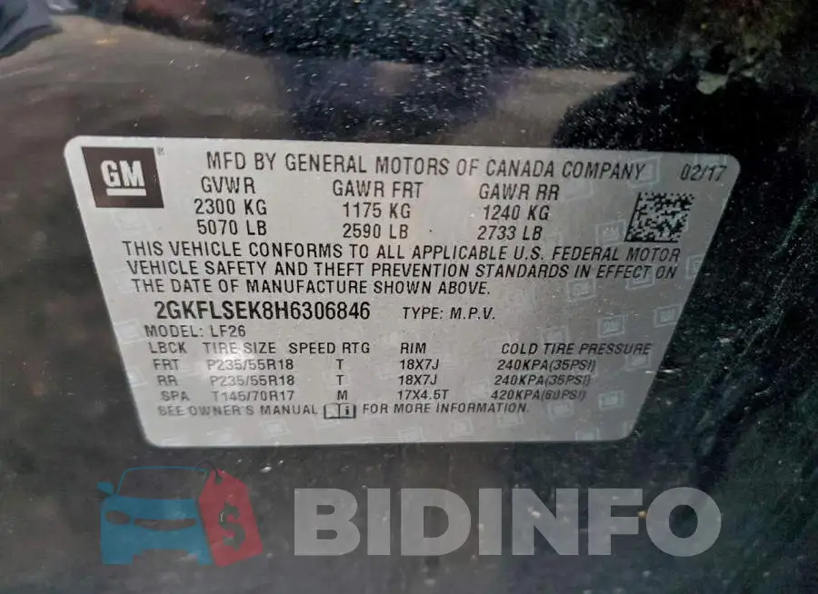 2GKFLSEK8H6306846 Photo# 13