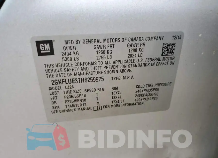 2GKFLUE37H6259975 Photo# 14