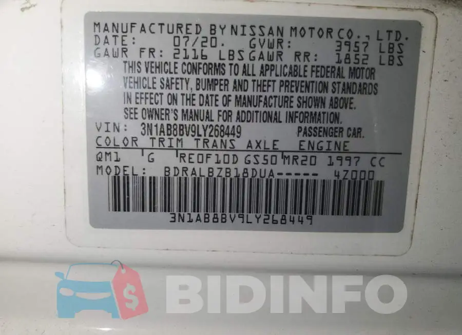 3N1AB8BV9LY268449 Photo# 12