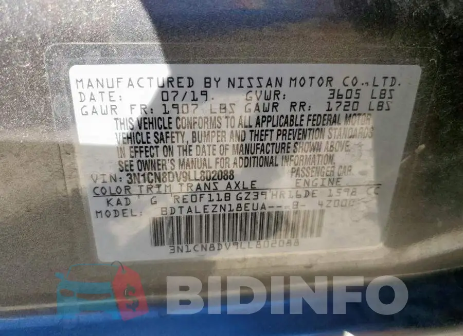 3N1CN8DV9LL802088 Photo# 12