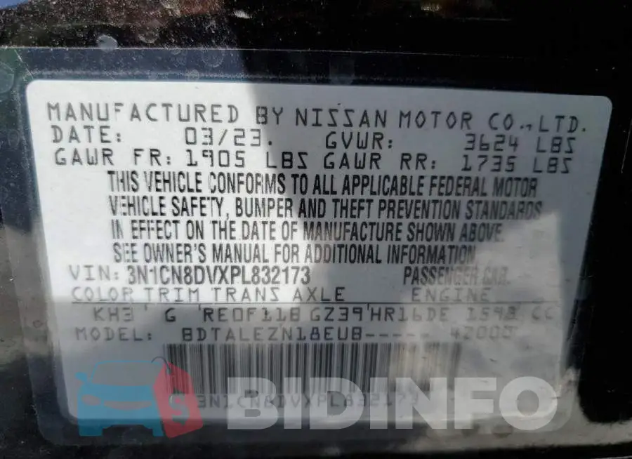 3N1CN8DVXPL832173 Photo# 13