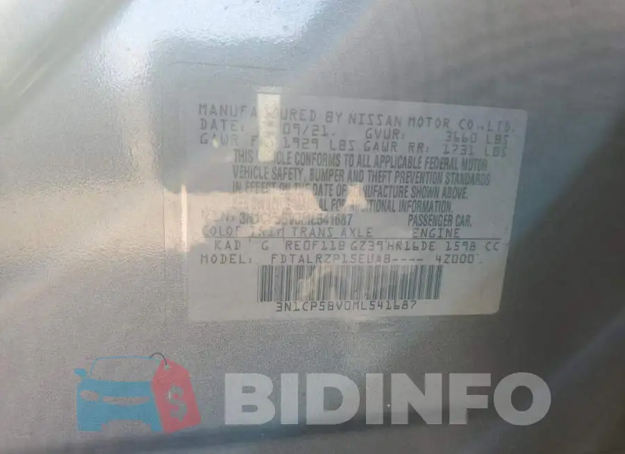 3N1CP5BV0ML541687 Photo# 13