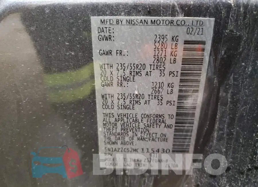 5N1AZ2CS2MC115430 Photo# 13