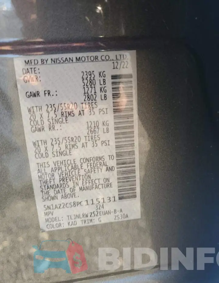 5N1AZ2CS8PC115131 Photo# 13
