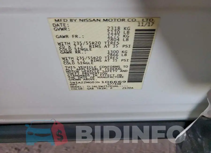 5N1AZ2MG0JN106669 Photo# 13