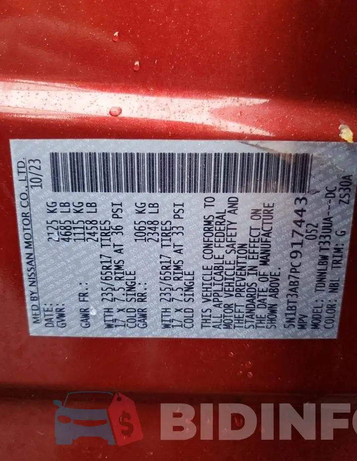 5N1BT3AB7PC917443 Photo# 14