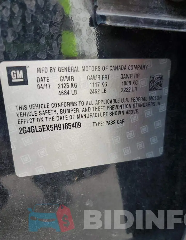 2G4GL5EX5H9185409 Photo# 13