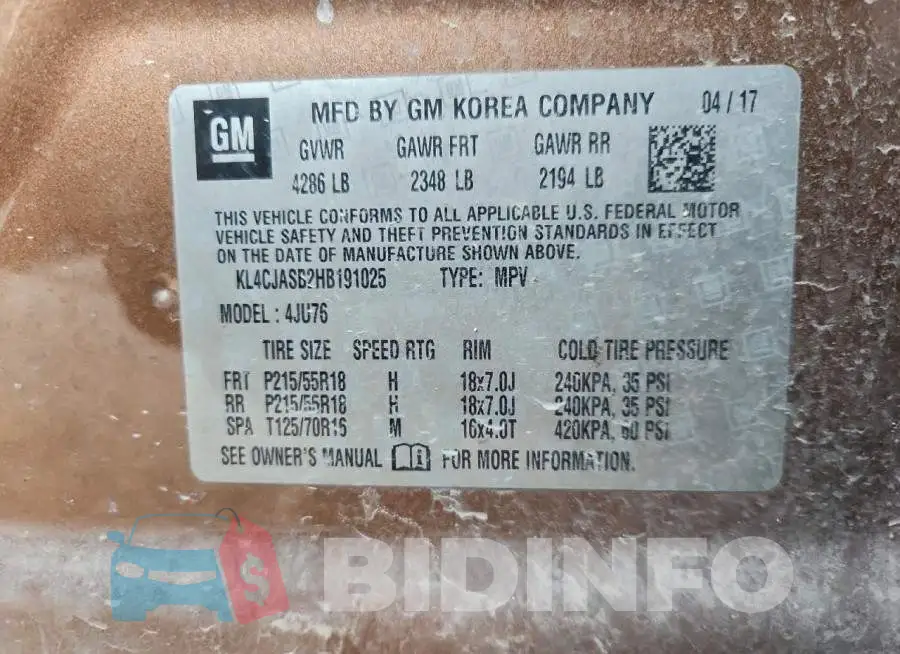 KL4CJASB2HB191025 Photo# 13