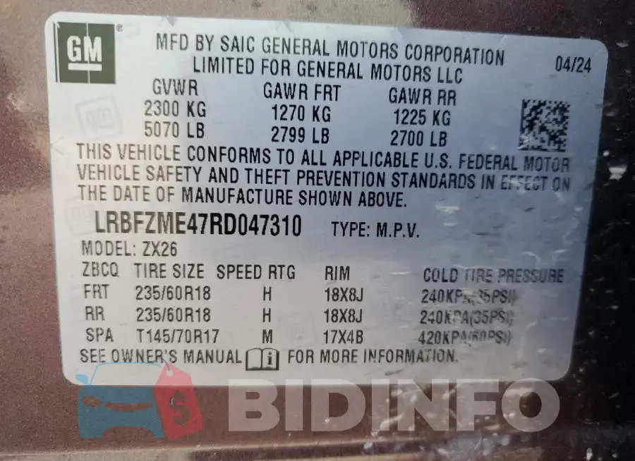LRBFZME47RD047310 Photo# 14