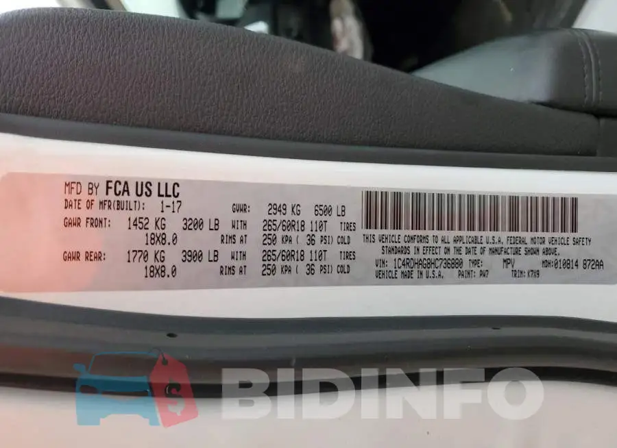 1C4RDHAG8HC736880 Photo# 13