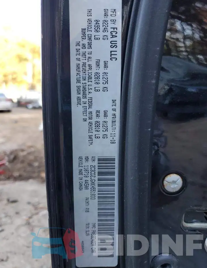 2C3CDZJGXKH551833 Photo# 12