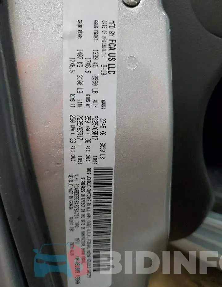 2C4RDGEG6KR764714 Photo# 13