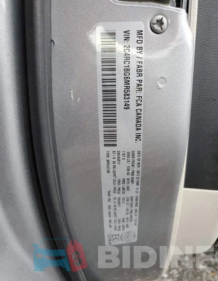 2C4RC1BG6MR583149 Photo# 14