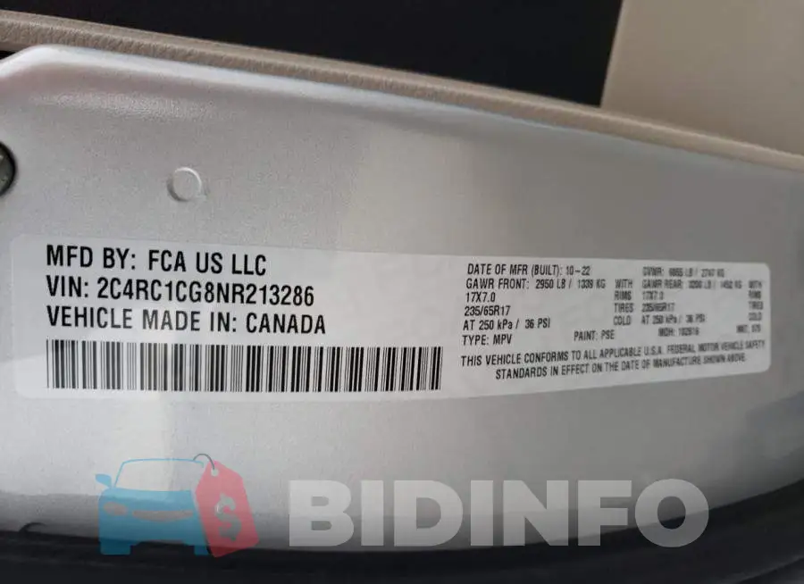 2C4RC1CG8NR213286 Photo# 13