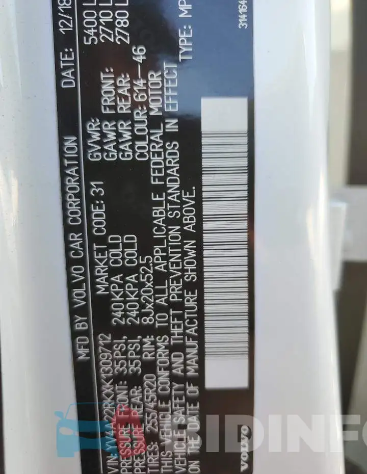 YV4A22RKXK1309712 Photo# 13