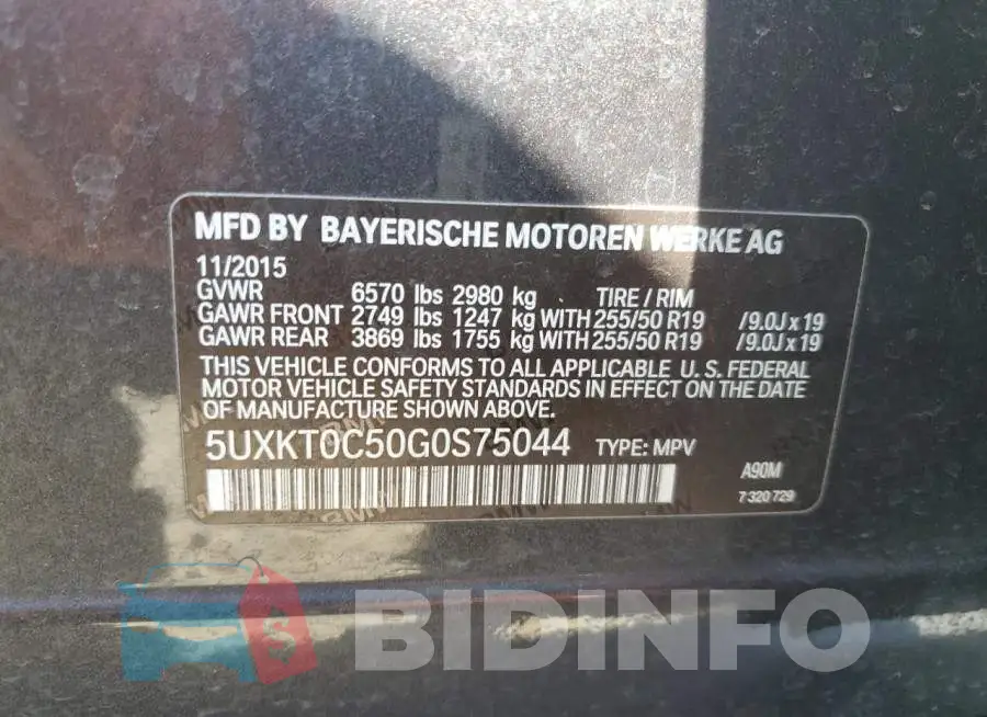 5UXKT0C50G0S75044 Photo# 14