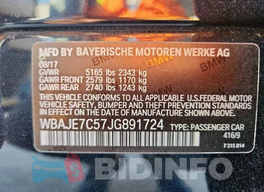 WBAJE7C57JG891724 Photo# 12