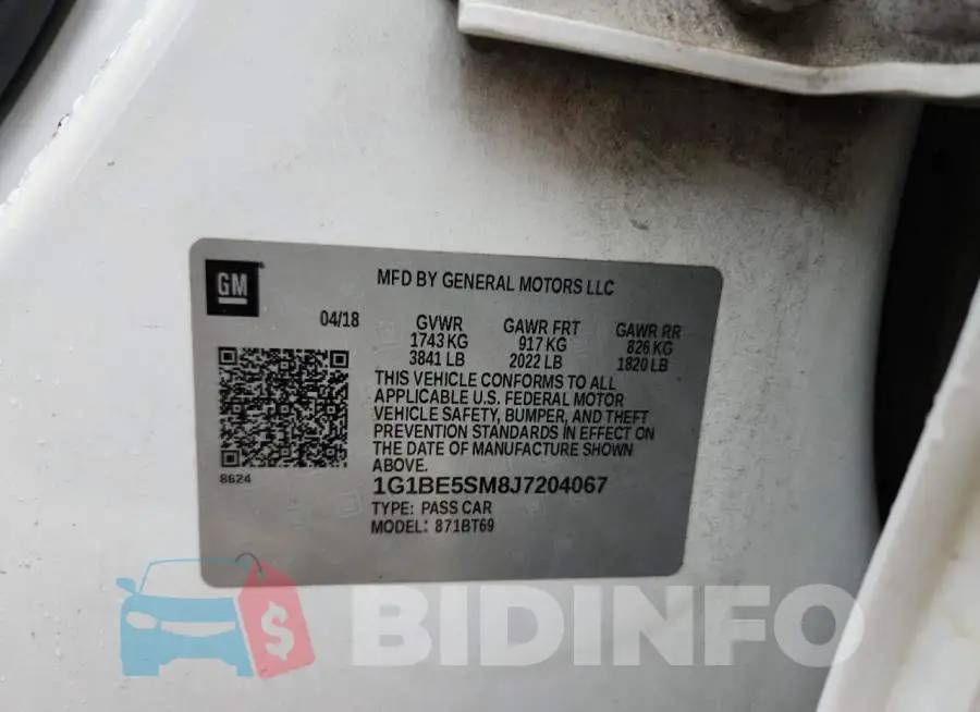 1G1BE5SM8J7204067 Photo# 12
