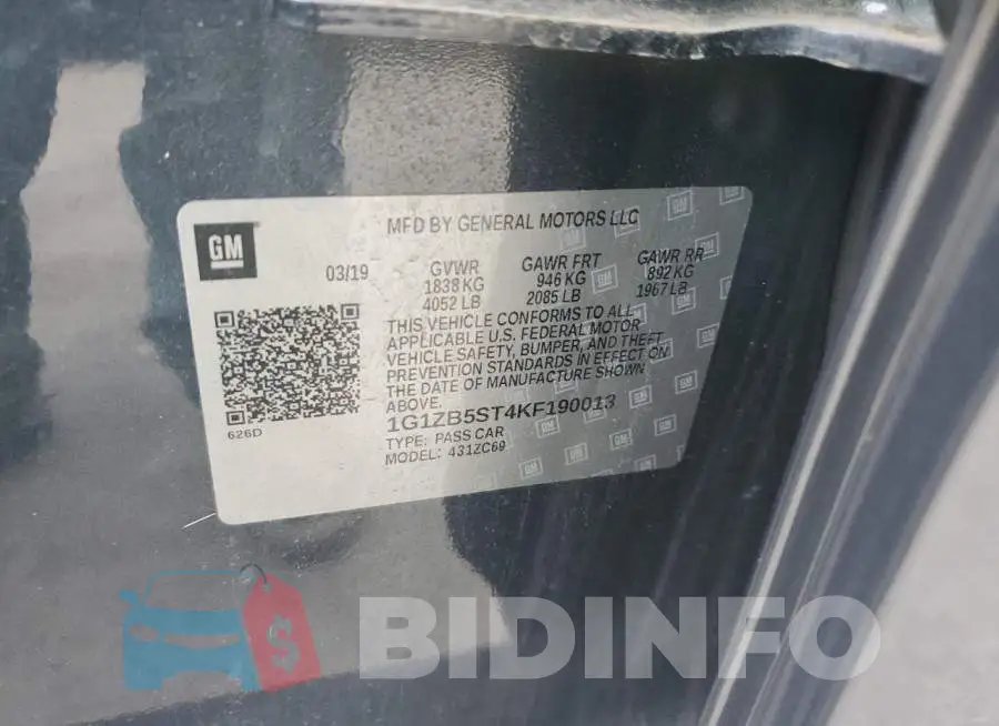 1G1ZB5ST4KF190013 Photo# 13