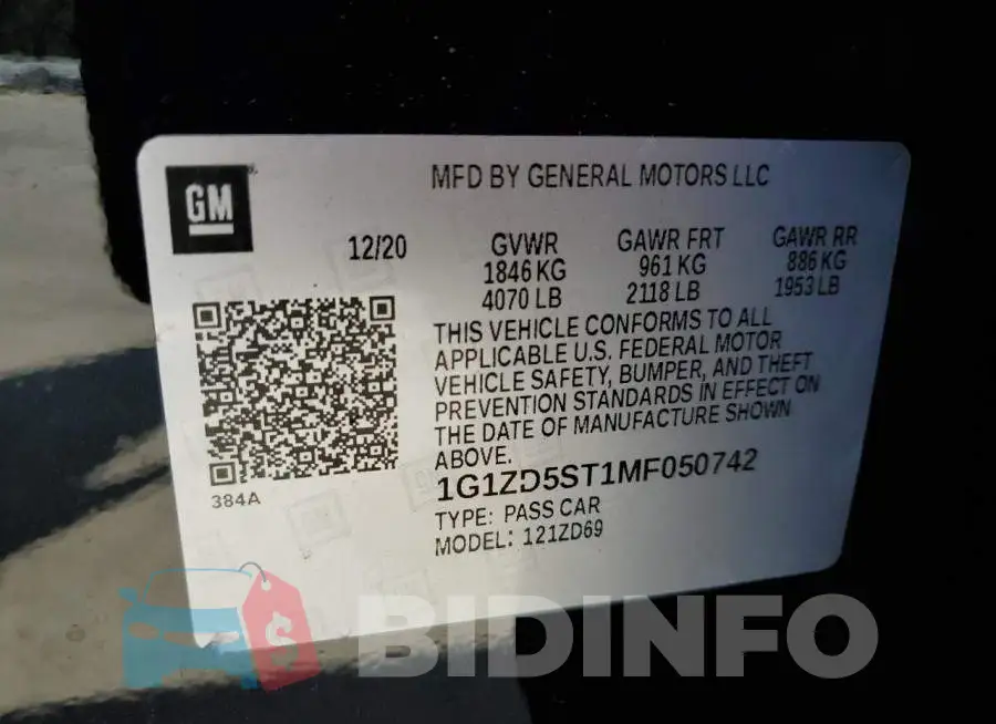 1G1ZD5ST1MF050742 Photo# 12