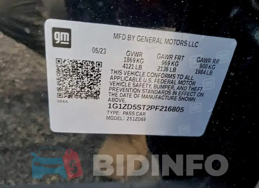 1G1ZD5ST2PF216805 Photo# 12