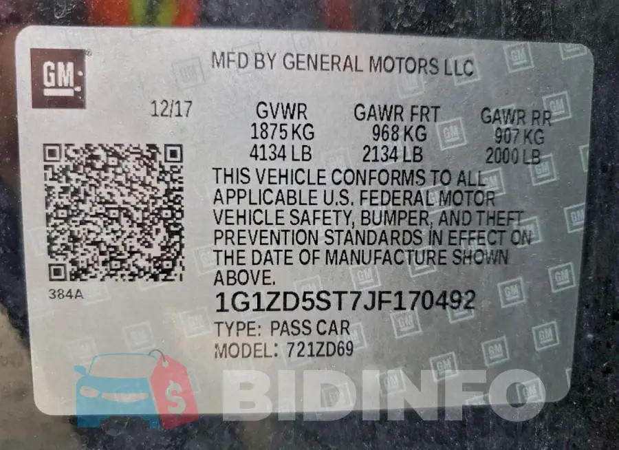 1G1ZD5ST7JF170492 Photo# 12