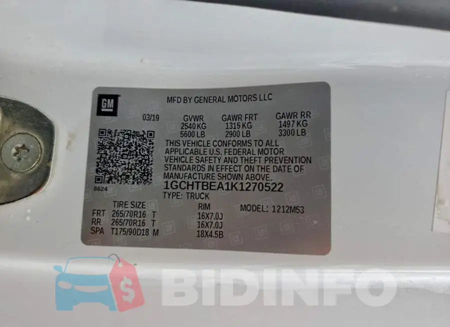 1GCHTBEA1K1270522 Photo# 12