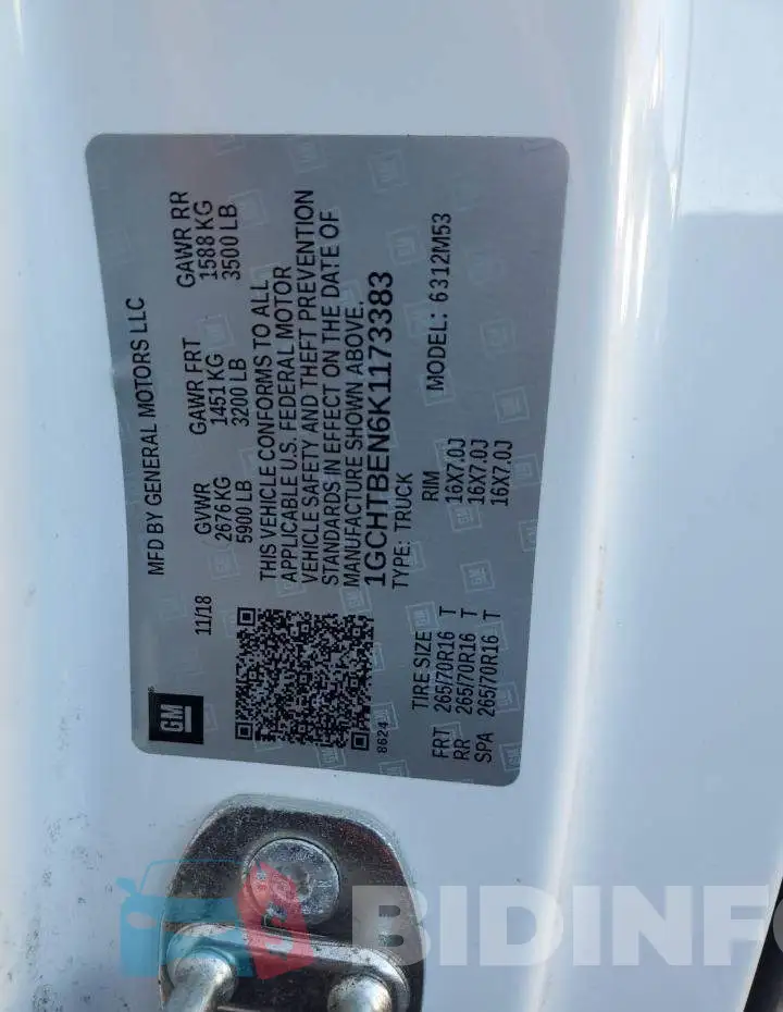 1GCHTBEN6K1173383 Photo# 12