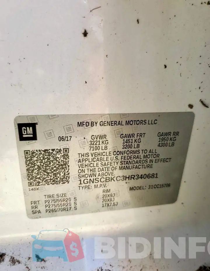1GNSCBKC3HR340681 Photo# 13