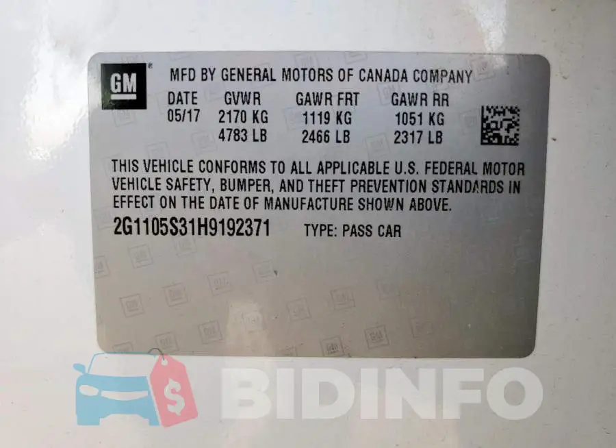 2G1105S31H9192371 Photo# 13