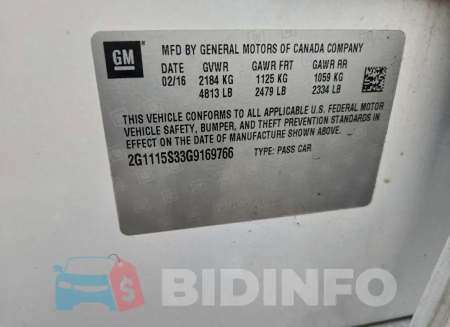 2G1115S33G9169766 Photo# 13