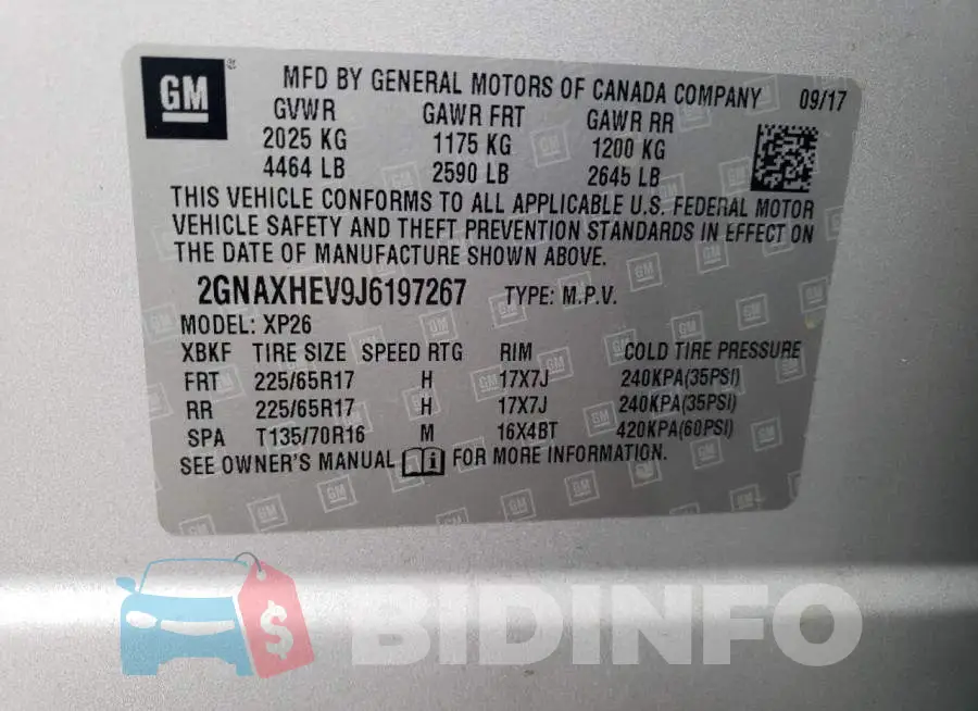 2GNAXHEV9J6197267 Photo# 12
