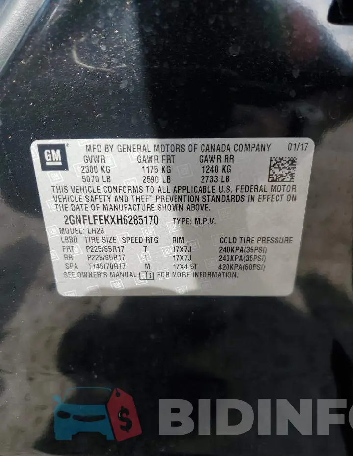 2GNFLFEKXH6285170 Photo# 13