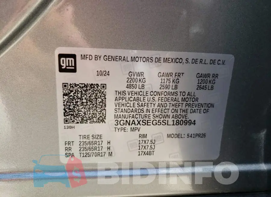 3GNAXSEG5SL180994 Photo# 13
