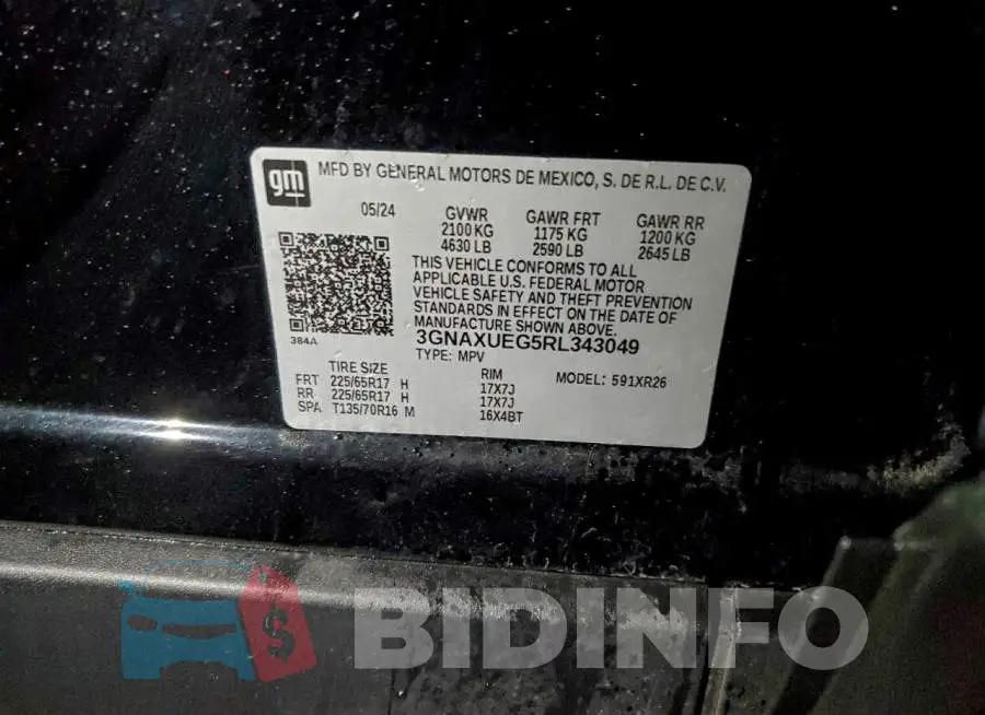 3GNAXUEG5RL343049 Photo# 12
