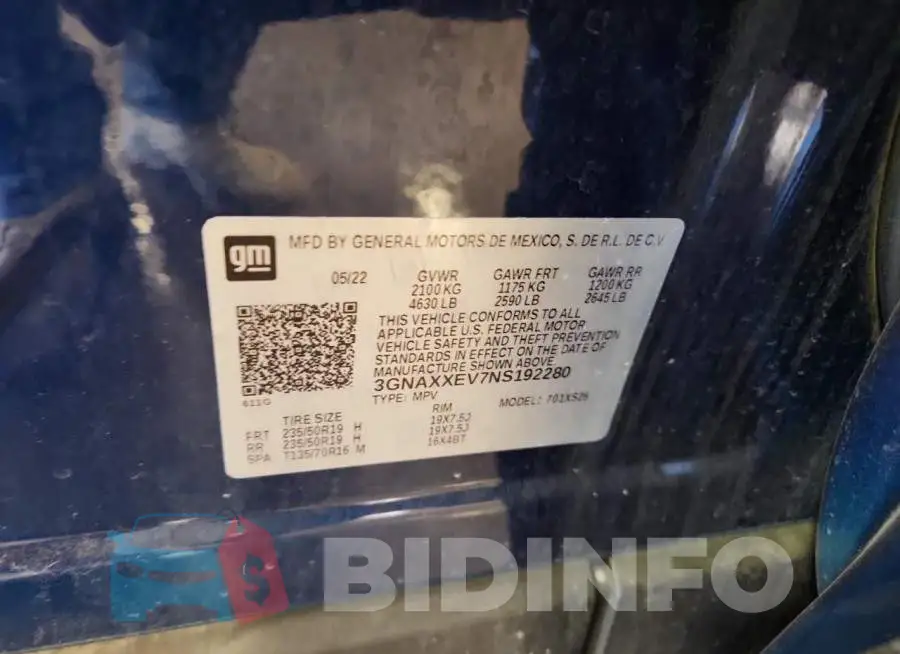 3GNAXXEV7NS192280 Photo# 14