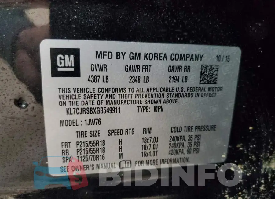 KL7CJRSBXGB549911 Photo# 13