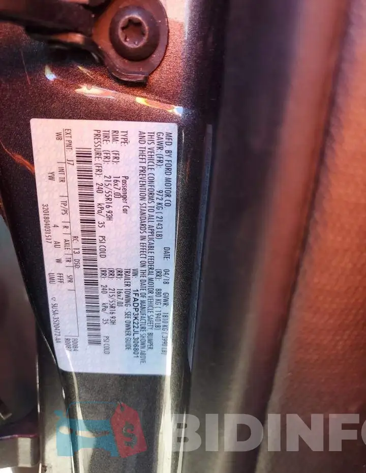 1FADP3K22JL306801 Photo# 12