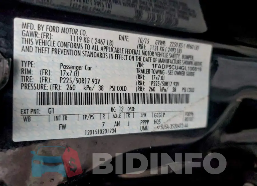 1FADP5CU4GL100819 Photo# 13