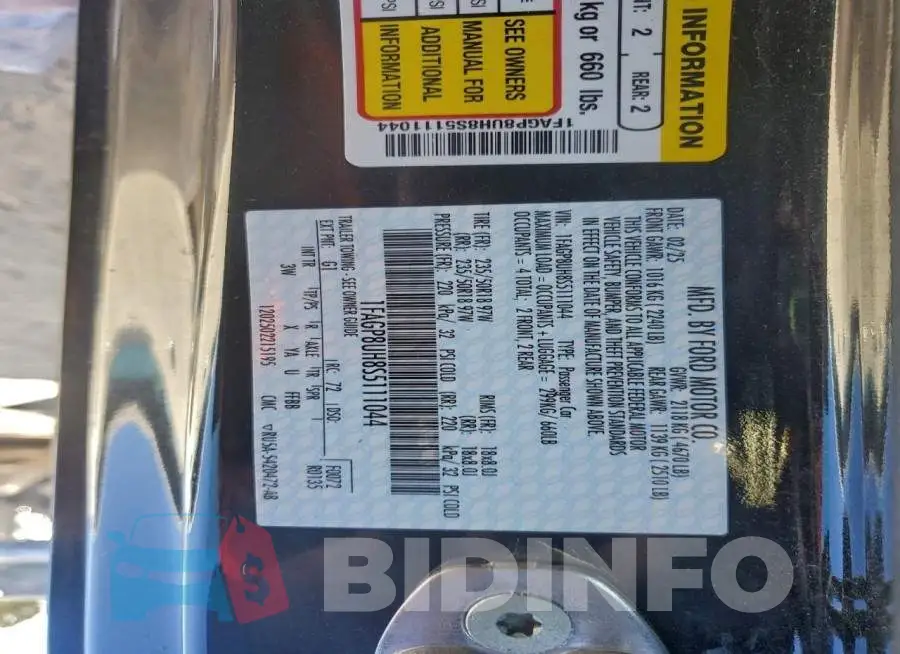 1FAGP8UH8S5111044 Photo# 12