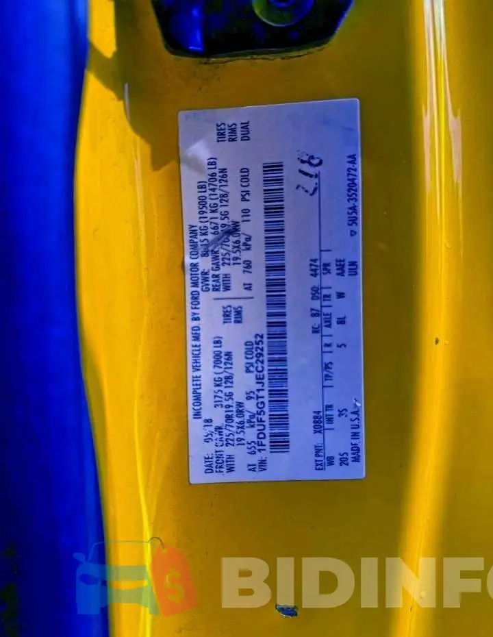 1FDUF5GT1JEC29252 Photo# 10