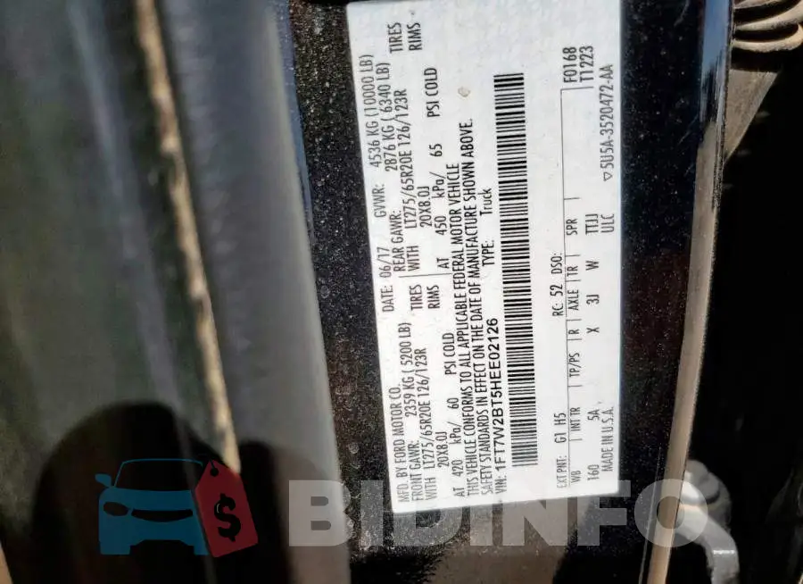 1FT7W2BT5HEE02126 Photo# 12