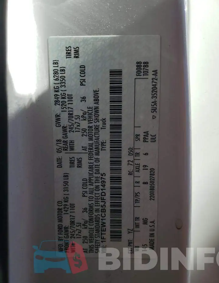 1FTEW1CB5JFD14975 Photo# 13