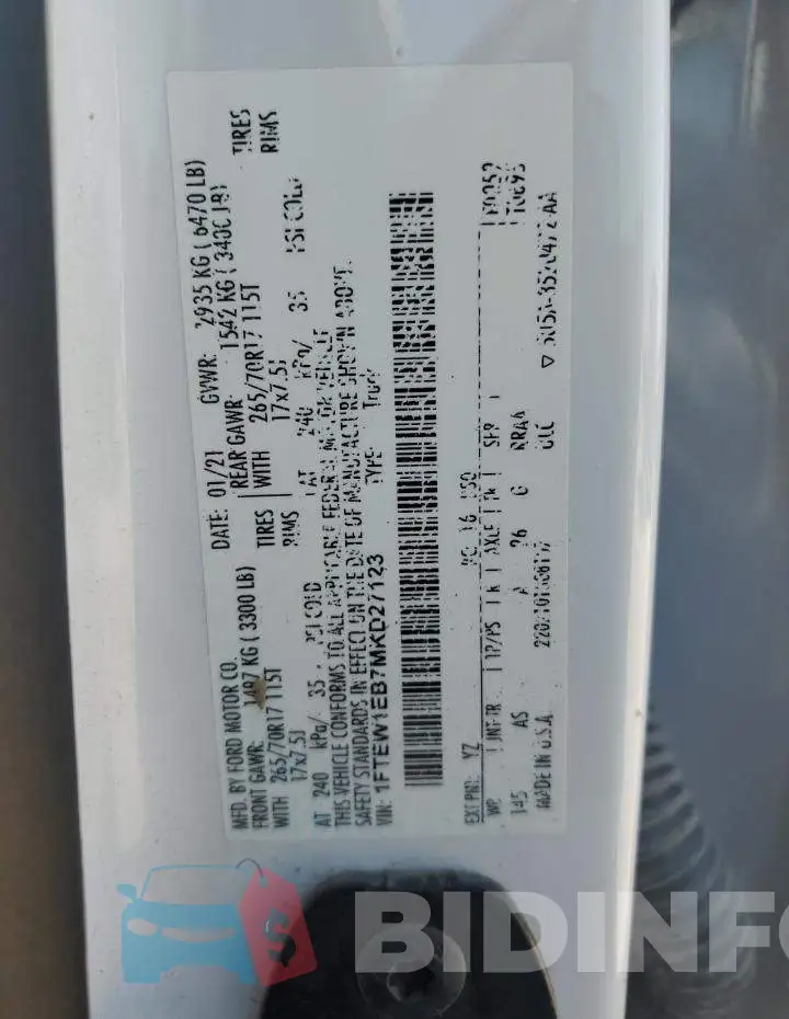 1FTEW1EB7MKD27123 Photo# 12