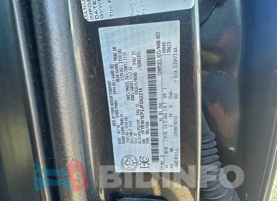 1FTEW1EP2JFD62216 Photo# 10