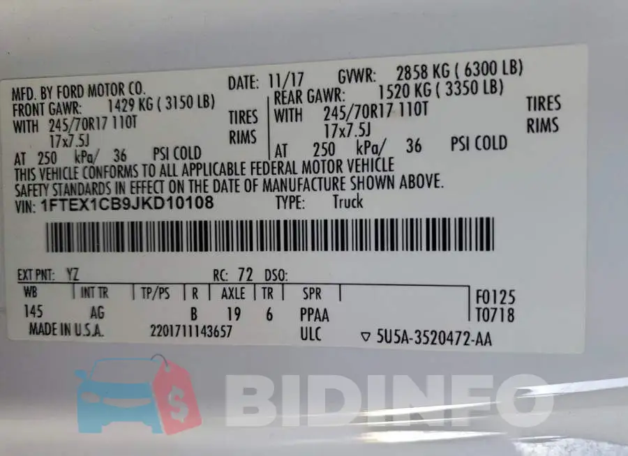 1FTEX1CB9JKD10108 Photo# 12