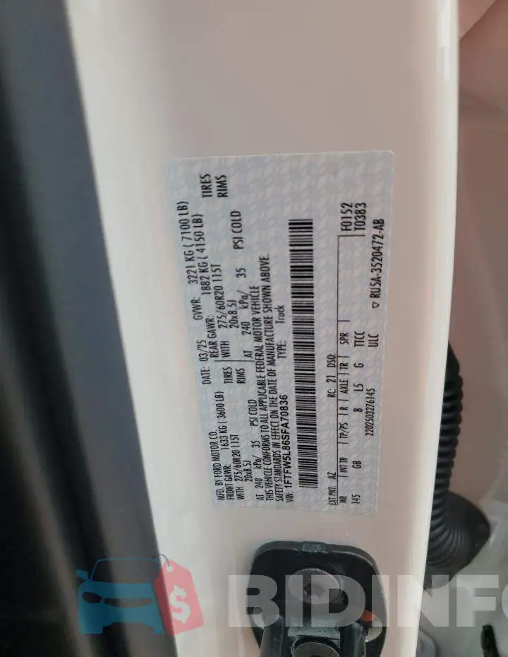 1FTFW5L86SFA70836 Photo# 13